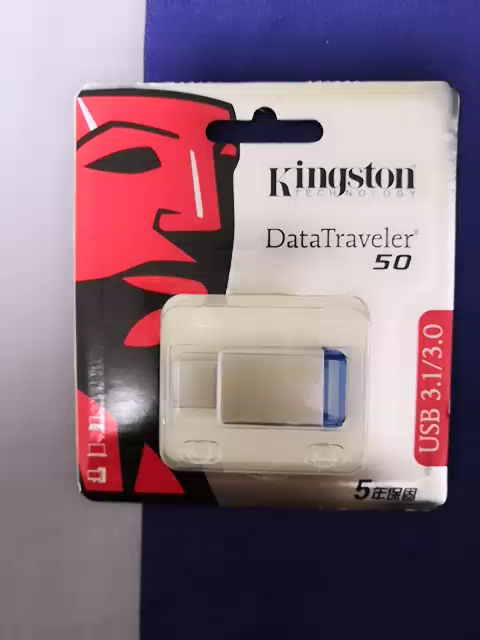 苏宁自营金士顿（Kingston）USB3.1 64GB 金属U盘 DT50 蓝色晒单图