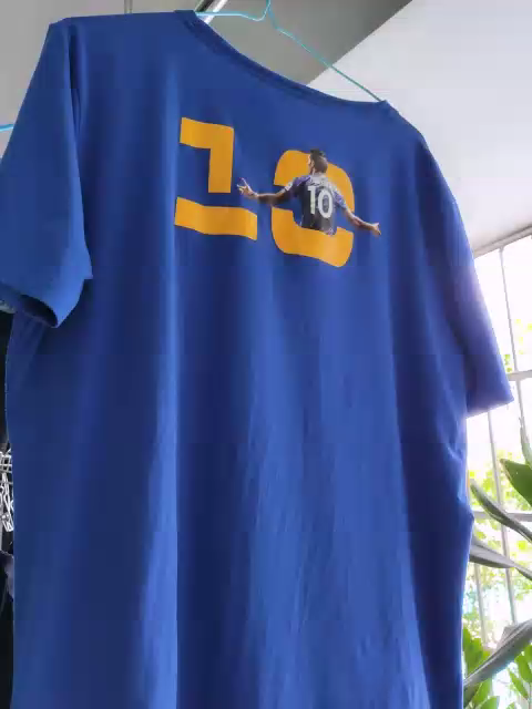 苏宁足球俱乐部男士“特谢拉”文化衫夏季棉氨T恤-蓝色 蓝色 XL晒单图